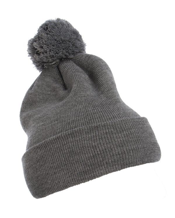 Cuffed Knit Beanie With Pom Pom Hat Hot on Sale