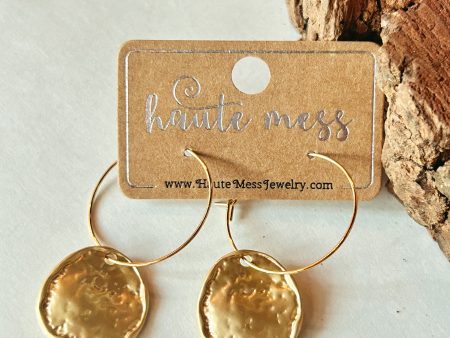 Hammered Gold Dangle Earrings HGD Online Hot Sale