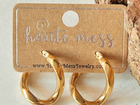 Twisted Gold Hoop Earrings GHT Online Hot Sale