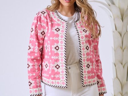 Rosy Jacket - Pink Embroidered Fashion