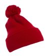 Cuffed Knit Beanie With Pom Pom Hat Hot on Sale