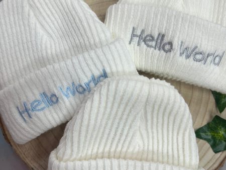 ‘Hello World’ Newborn knitted hats Cheap